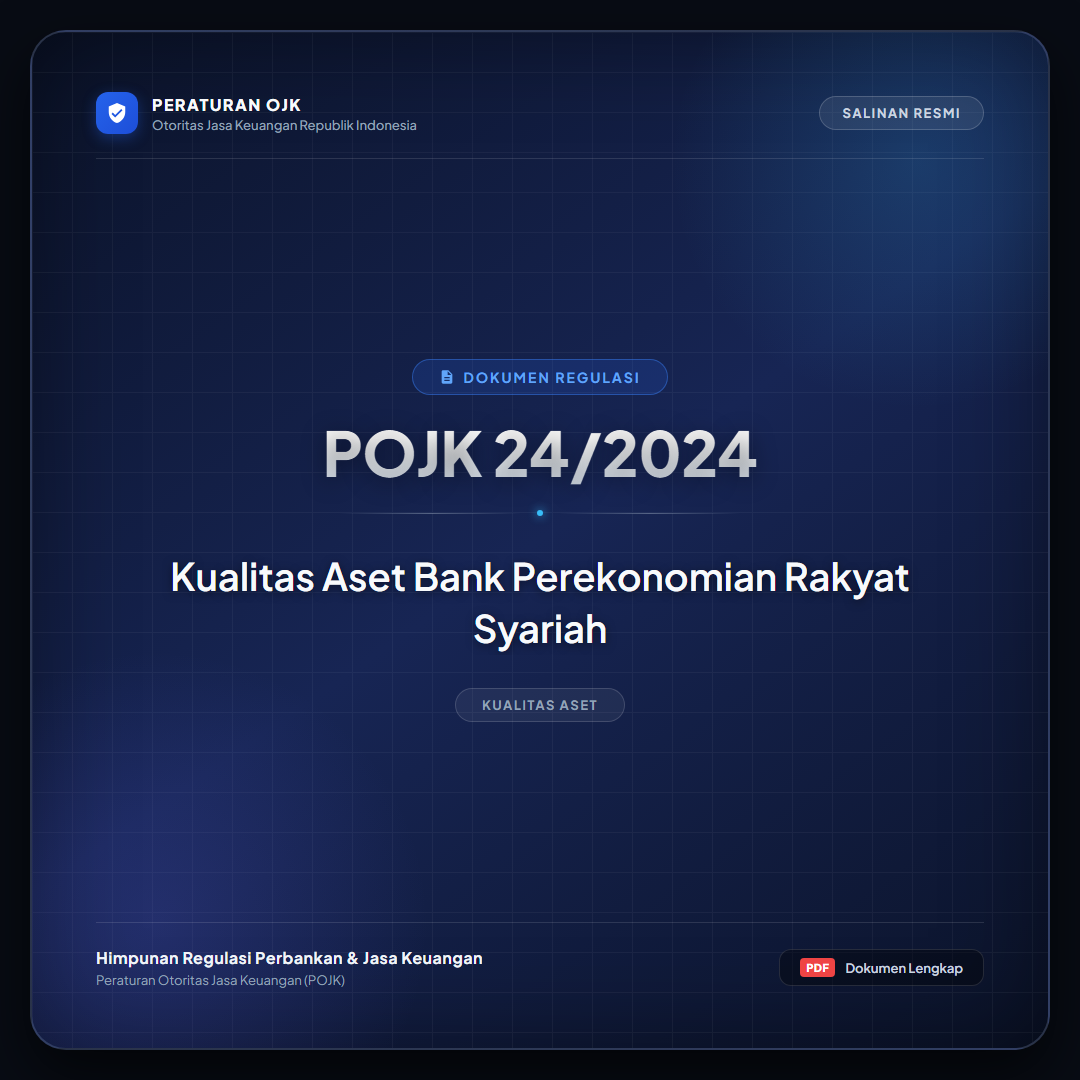 POJK 24-2024 - Kualitas Aset Bank Perekonomian Rakyat Syariah